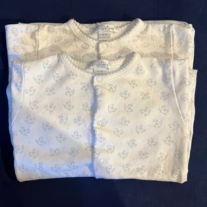 2 sets of Kissy kissy Fottie. Size 6 - 9 months.  blue and gray.